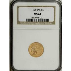 1925-D $2 1/2 MS64 NGC. The fields are vivid orange-go 