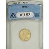 Image 1 : 1854 $3 AU53 ANACS. A straw-gold example from the firs 