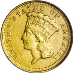 1854-D $3 --Obverse Repaired, Improperly Cleaned--NCS. 