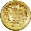 Image 2 : 1878 $3 MS62 PCGS. The 1878 Three dollar piece, with a 