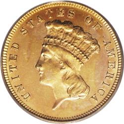 1882 $3 MS62 PCGS. Considering the tiny mintage of onl 