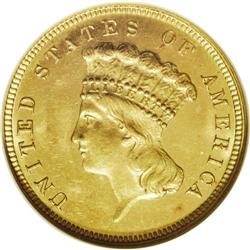 1882 $3 MS64 Prooflike NGC. Recut 2 in date. Breen-639 