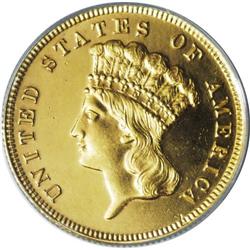 1882 $3 PR64 Cameo ANACS. The entire production of pro 