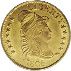 1806 $5 Round Top 6, 7x6 Stars MS62 PCGS. Breen-6448, 