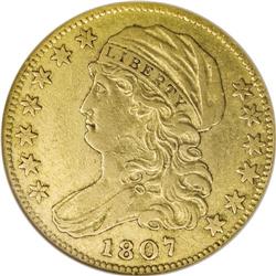 1807 $5 Bust Left--Cleaned--ANACS. XF45 Details. Breen 