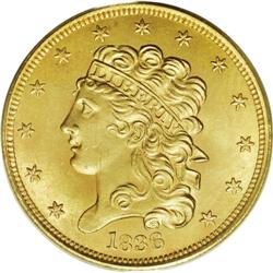 1836 $5 MS64 PCGS. Breen-6509, Second Head, Large Date 