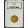 Image 1 : 1853-C $5 XF45 NGC. The fields of this orange-gold exa 