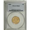 Image 3 : 1854 $5 MS62 PCGS. A rarer issue in Mint State than th 