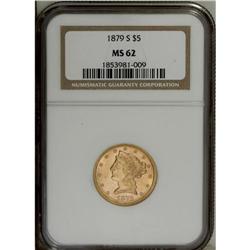 1879-S $5 MS62 NGC. The 1879-S half eagle is relativel 