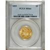 Image 1 : 1893 $5 MS64 PCGS. Well struck with frosty straw-gold 