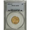 Image 1 : 1893-CC $5 AU53 PCGS. Honey-gold surfaces display trac 