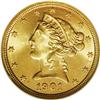 Image 1 : 1901 $5 MS66 NGC. The softly frosted mint luster and l 