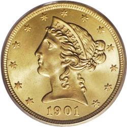1901-S $5 MS67 PCGS. Although this date is one of the 