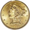 Image 1 : 1904 $5 MS67 PCGS. Few Liberty half eagles of any date 