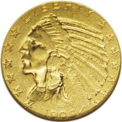 1909-O $5 --Cleaned--ANACS. AU50 Details. A near-match 