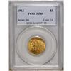 Image 3 : 1912 $5 MS64 PCGS. The 1912 half eagle comes with a mi 