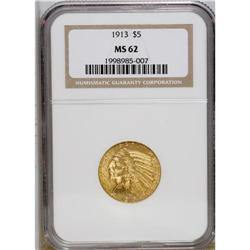 1913 $5 MS62 NGC. This lustrous representative is most 