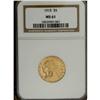 Image 1 : 1915 $5 MS61 NGC. A robustly struck yellow-orange repr 