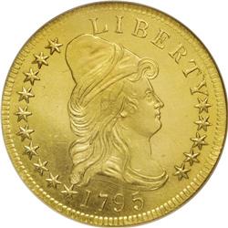 1795 $10 13 Leaves MS64 NGC. Breen 1-A, Breen-6830, Ta 