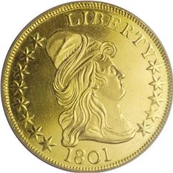 1801 $10 --Scratched, Polished--NCS. Unc Details. Breen 