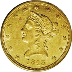 1843-O $10 AU55 PCGS. This issue had the third highest 