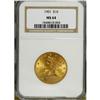 Image 1 : 1901 $10 MS64 NGC. Booming luster, unblemished fields 