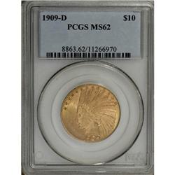 1909-D $10 MS62 PCGS. Well struck and satiny with a hi 