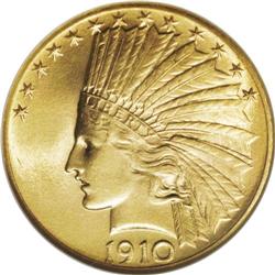 1910 $10 MS65 NGC. The lovely Saint-Gaudens design fea 