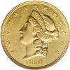 Image 1 : 1850 $20 AU50 PCGS. The portrait and eagle show modest 
