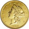 Image 1 : 1850 $20 AU50 PCGS. 1850 saw the introduction of the d 