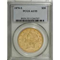 1870-S $20 AU55 PCGS. While the 1870-S was minted in l 