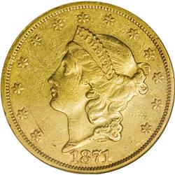 1871-CC $20 AU53 NGC. 