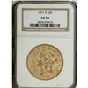 Image 1 : 1871-S $20 AU58 NGC. This nearly Mint State Type Two e 