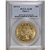 Image 1 : 1873-S $20 Open 3 AU58 PCGS. Ample luster is retained 