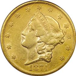 1874-CC $20 AU55 PCGS. The 1874-CC twenty can be readi 