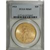 Image 1 : 1924 $20 MS65 PCGS. Straw-gold with traces of green an 