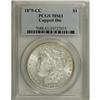 Image 3 : 1879-CC S$1 Capped Die MS61 PCGS. The surfaces are imm 