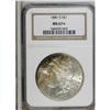 Image 1 : 1881-S S$1 MS67 S NGC. Colorful bands of toning domin 