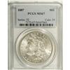 1887 S$1 MS67 PCGS. Cartwheel luster abounds over each 