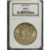 Image 1 : 1897-O S$1 MS62 NGC. Speckled low intensity multicolor 
