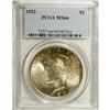 Image 1 : 1922 S$1 MS66 PCGS. Delicate peach, lemon-gold, and pa 