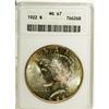 Image 3 : 1922 S$1 MS67 ANACS. Peace dollars are rarely seen wit 