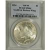 Image 3 : 1924 S$1 MS64 PCGS. VAM-5A. Broken Wing Variety. The ' 