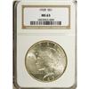 1928 S$1 MS63 NGC. Pale rose-gold patina graces the so 
