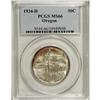 Image 1 : 1934-D 50C Oregon MS66 PCGS. Lovely plum toning adorns 