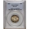 Image 1 : 1883 25C Hawaii Quarter MS65 PCGS. Highly lustrous wit 