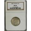 Image 3 : 1883 25C Hawaii Quarter MS66 NGC. Pearl-gray and walnu 