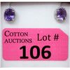 Image 1 : New Amethyst & Diamond Earrings
