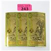 Image 1 : 3 x Utah 24 Karat Goldback Currency