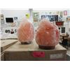 Image 1 : 2 New Himalayan Salt Lamps  - With Bulbs & Cords